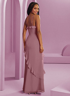 Barbie ♥ Azazie Robes de demoiselle d'honneur Robe Fourreau en Mousseline de soie Mauve Vintage image2