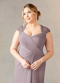 Azazie Birdie Mother of the Bride Dresses Dusk A-Line Queen Anne Sequins Chiffon Dress image11