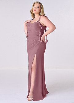 Barbie ♥ Azazie Bridesmaid Dresses Vintage Mauve Mermaid Corset Chiffon Dress image9