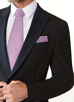 front Matte Satin Wide Tie and Pocket Square Set