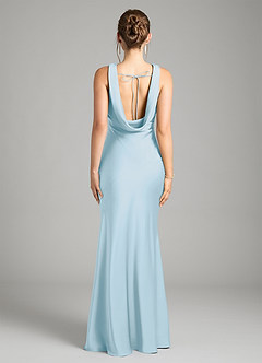 Azazie Rylina Bridesmaid Dresses Sky Blue Mermaid Stretch Satin Dress image3