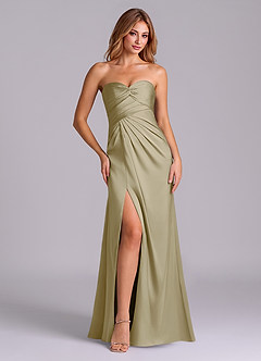 Azazie Sabrine Final Sale Black A-Line Sweetheart Neckline Stretch Satin Dress image1