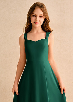 Azazie Makani Girls Formal Flower Girl Dresses Emerald A-Line Sweetheart Neckline Chiffon Dress image6