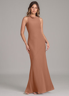 Azazie Allettie Abiti da Damigella Abito Sirena in Chiffon Bronzo image6