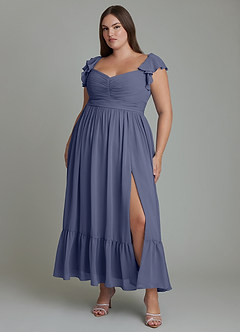 Azazie Anaya Brautjungfernkleider A-Linie Herzausschnitt Chiffon Kleid Sturm image8