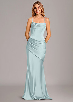 Azazie Pelagia Brudtärnklänningar Klä av Sjöjungfru i Stretch Satin Korsett Dimma Konvertibel image6