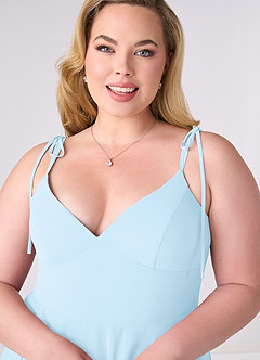 Barbie ♥ Azazie Bridesmaid Dresses Sky Blue A-Line Bow Chiffon Dress image9