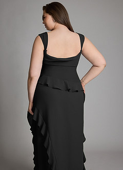 Azazie Sloane Bridesmaid Dresses Black A-Line Sweetheart Neckline Chiffon Dress image15