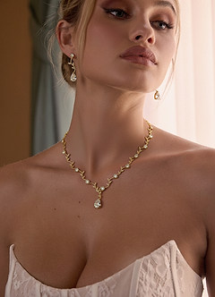 front Ensemble de bijoux en cristal ondulé