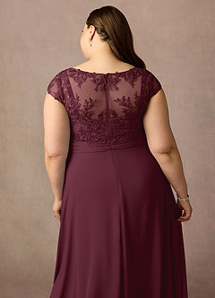 Azazie Irmeli Kleider für die Brautmutter A-Linie Spitze Chiffon Kleid Cabernetrot image14