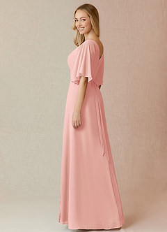 Azazie Cierra Bridesmaid Dresses Rosette A-Line V-Neck Chiffon Dress image5