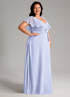 Azazie Lainey Bridesmaid Dresses Lavender A-Line with Pockets Chiffon Dress image12