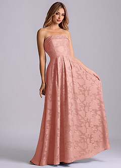 Azazie Lucienne Abiti da Damigella Abito A-Line in Burnout Floreale Senza Cinturino Rosetta image4