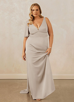 Christian Siriano Bridal for Azazie 1011 Bridesmaid Dresses Frost Mermaid Bow Stretch Satin Dress image16
