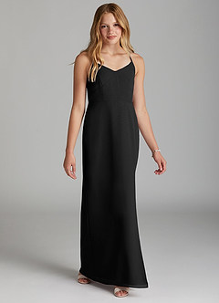 Azazie Becca Junior Black Mermaid Chiffon Dress image5