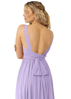 Azazie Kora Bridesmaid Dresses Lilac A-Line Pleated Chiffon Dress image6