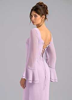 Azazie Leone Robes de demoiselle d'honneur Robe Sirène en Mousseline de soie Corset Frostiges Flieder image2