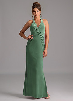Azazie Valerie Bridesmaid Dresses Eucalyptus Mermaid Velvet Dress image1