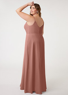 Azazie Daenerys Bridesmaid Dresses Cedar Rose A-Line Cowl Chiffon Dress image11