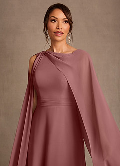 Azazie Liddie Mother of the Bride Dresses Desert Rose A-Line Pleated Chiffon Dress image5