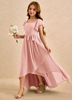 Azazie Milly Girls Formal Flower Girl Klänningar Klä A-Line i Chiffong Plisserad image6