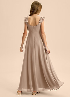 Azazie Carmin Junior Klä av A-Line i Chiffong Rynkad image2