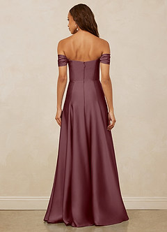 Christian Siriano Bridal for Azazie 1002 Bridesmaid Dresses Sangria A-Line Off the Shoulder Stretch Satin Convertible Dress image6