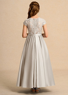 Azazie Bunny Junior Formal Sukienki dla dziewczynek sypiących kwiaty Suknia balowa Koronka Sznurówka Długość kostki Sukienka image2