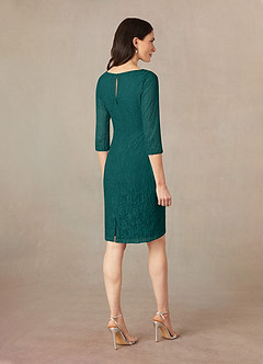 Azazie Lola Mother of the Bride Dresses Peacock Sheath Lace Dress image4
