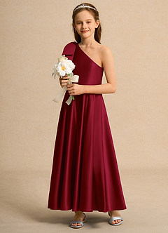 Azazie Guppy Girl Flower Girl Klänningar Klä A-Line i Matt satäng Ena axeln image5