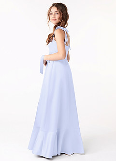 Azazie Barbara Junior Lavender A-Line Bow Matte Satin Dress image2