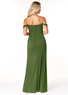 Azazie Tessa Bridesmaid Dresses Olive Sheath Sweetheart Off-The-Shoulder Mesh Convertible Dress image6