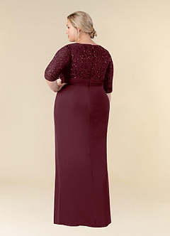 Azazie Macie vestidos de madre de la novia Vestido de Cabernet de Encaje de Recto con Scoop Lentejuelas image10