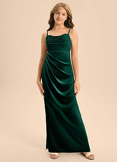 Azazie Mai Junior Jurk van flueel met A-Lijn Sweetheart Halslijn Smaragd image6