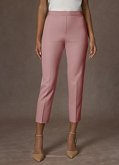 front Kennedy Dusty Rose Structured Stretch Dress Pants