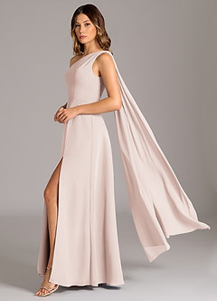 Azazie Tella Bridesmaid Dresses Rose Petal A-Line One Shoulder Chiffon Dress image1