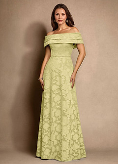 Azazie New Britain Mother of the Bride Dresses Lemon Sorbet A-Line Pleated Floral Burnout Dress image1
