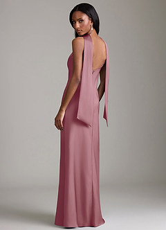 Azazie Cassiana Bridesmaid Dresses Vintage Mauve Mermaid Pleated Stretch Satin Dress image2