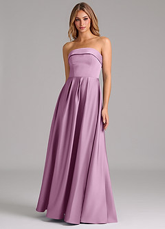Azazie Lucienne Bridesmaid Dresses Wisteria A-Line Strapless Stretch Satin Convertible Dress image1