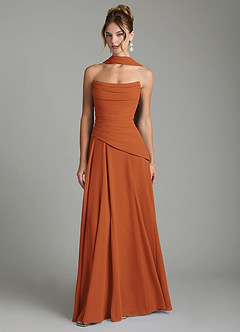 Azazie Gabriela Bridesmaid Dresses Cinnamon A-Line Corset Chiffon Dress image1