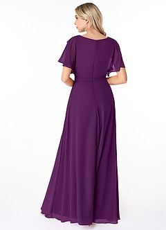 Azazie Aaliyah Modest Bridesmaid Dresses A-Line Scoop Pleated Chiffon Floor-Length Dress image2