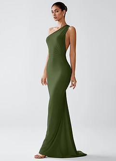 Lydia Olive Stretch Knit Maxi Dress image5