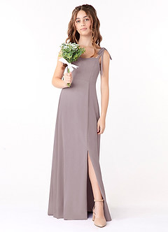 Azazie Rosey Junior Dusk A-Line Sweetheart Neckline Chiffon Dress image4