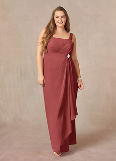 Azazie Weisz Final Sale Agave A-Line Square Neckline Pleated Chiffon Dress image10