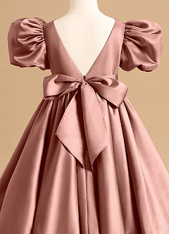 Azazie Jellybean Blumenmädchenkleider Ballkleid Gestreift Matte Satin Kleid Zedernrose image5