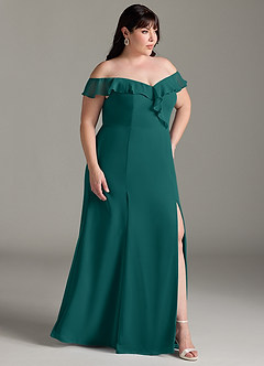 Azazie Sophie Bridesmaid Dresses Peacock A-Line Off the Shoulder Chiffon Convertible Dress image10