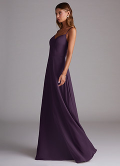 Azazie Marley Bridesmaid Dresses Plum A-Line Off the Shoulder Chiffon Convertible Dress image6