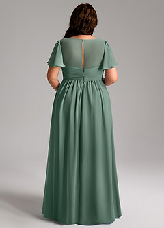 Azazie Verna Maternity Bridesmaid Dresses A-Line V-Neck Ruched Chiffon Floor-Length Dress image12