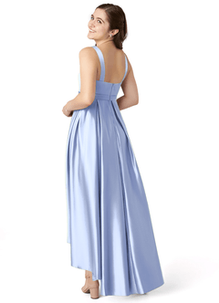 Azazie Inaya Junior A-Linie Gürtel/Schärpe Stretch-Satin Kleid Eis image4