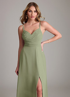 Azazie Terese Bridesmaid Dresses Pistachio A-Line Pleated Chiffon Dress image5